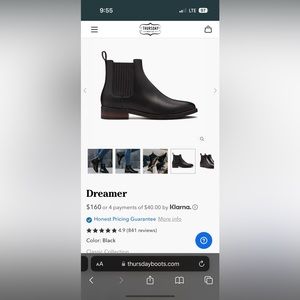 Thursday Boot Dreamer Black 8.5